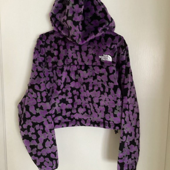 The North Face Osito Purple Leopard Print QTR Zip Gravity Jacket, W Size XS, NWT - Picture 1 of 14